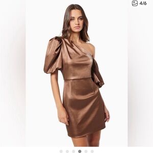 Elliatt One-Shoulder Bronze Dress
